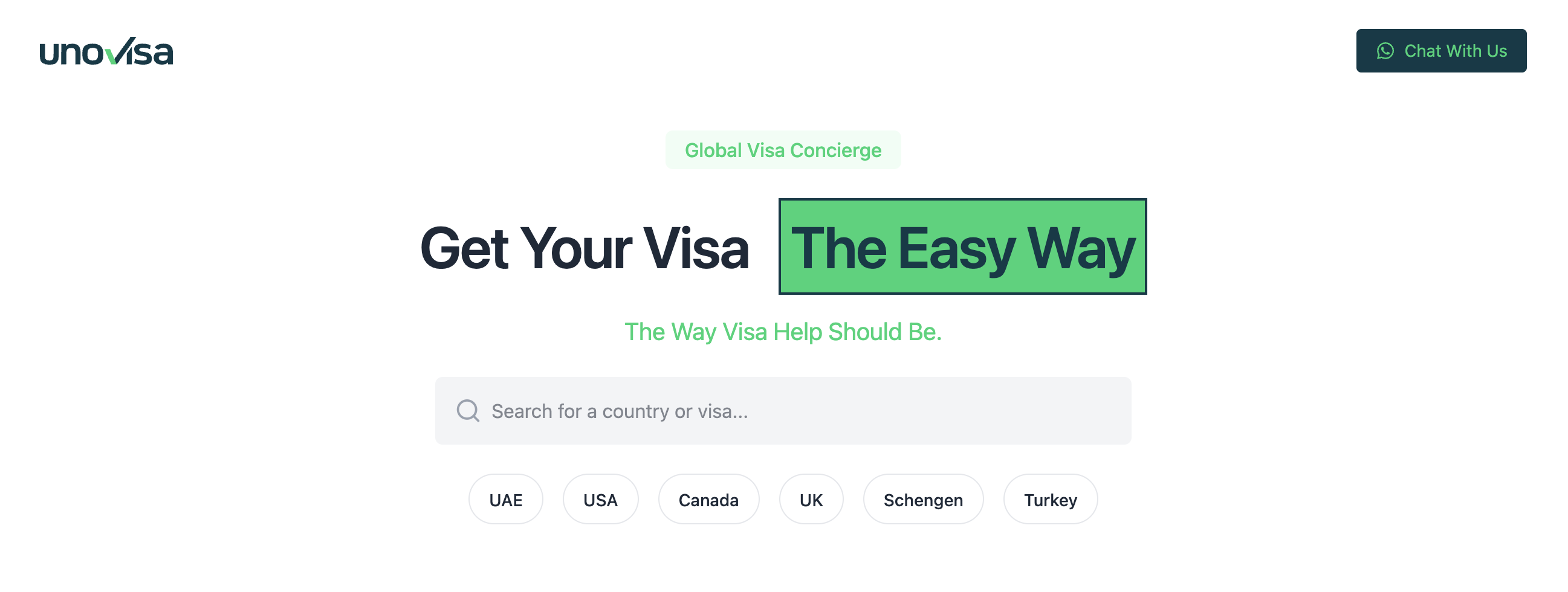 UnoVisa website preview
